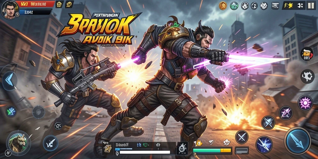 Screenshot gameplay 5RT menunjukkan aksi pertarungan yang mendebarkan.