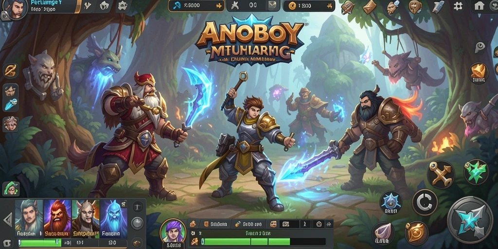 Screenshot ANOBOY menampilkan aksi seru dalam permainan MMORPG.