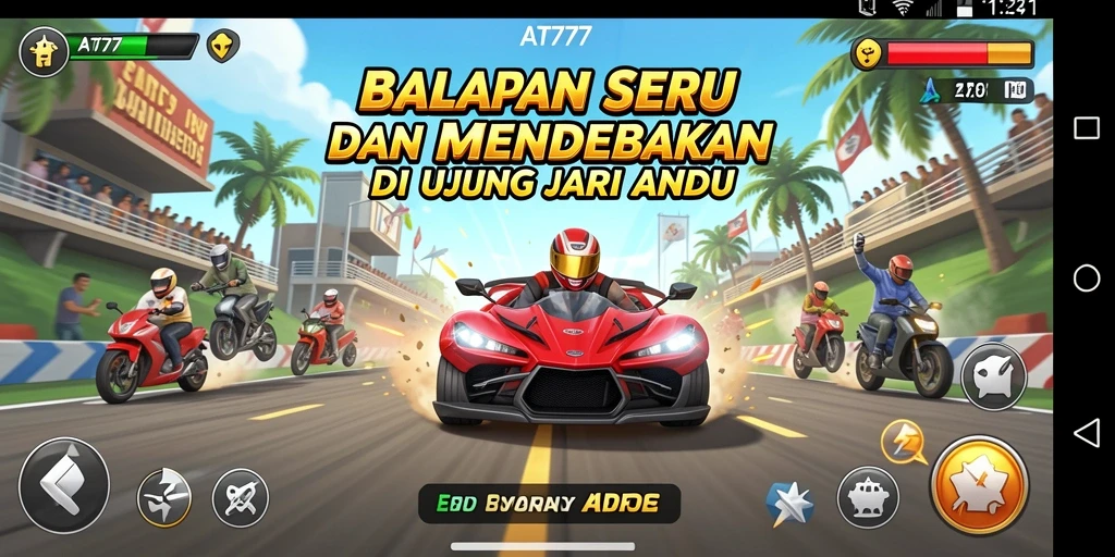 Gameplay seru dalam balapan cepat dan menegangkan.