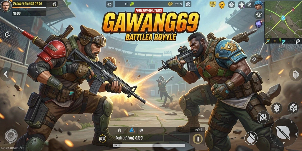 Gameplay GAWANG69 yang menegangkan dalam pertempuran Battle Royale.