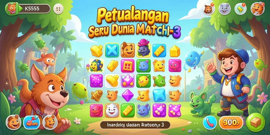 Screenshot menampilkan gameplay menantang dalam K5555.
