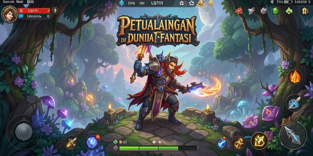 Screenshot gameplay LG111 menampilkan aksi seru pertarungan RPG.