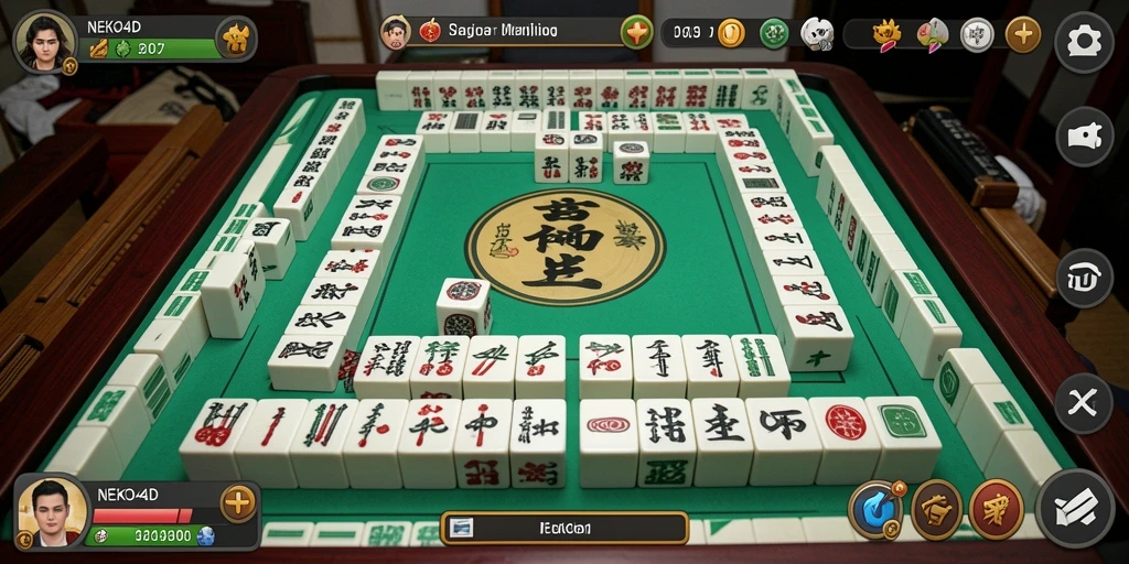 Tampilan gameplay Mahjong yang seru dan menarik.