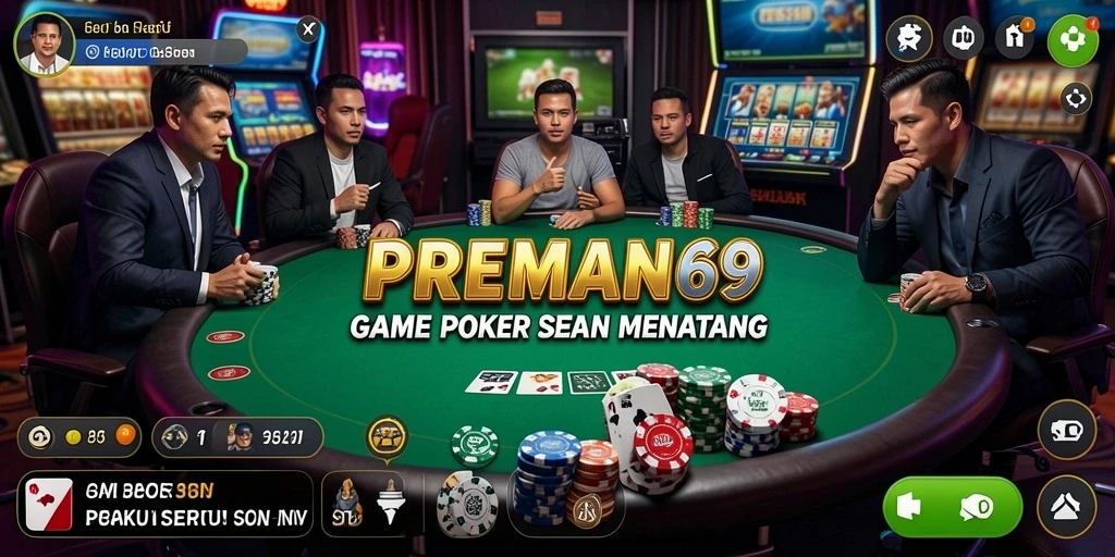 Tampilan gameplay seru di PREMAN69 saat bermain Poker.
