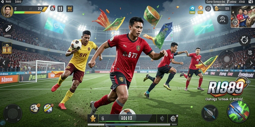 Screenshot gameplay RI889 menampilkan aksi seru dalam permainan olahraga.