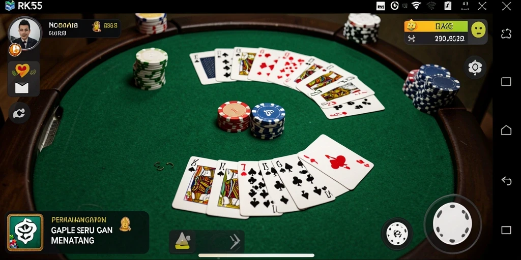 Tangkapan layar gameplay seru permainan Gaple RK55.
