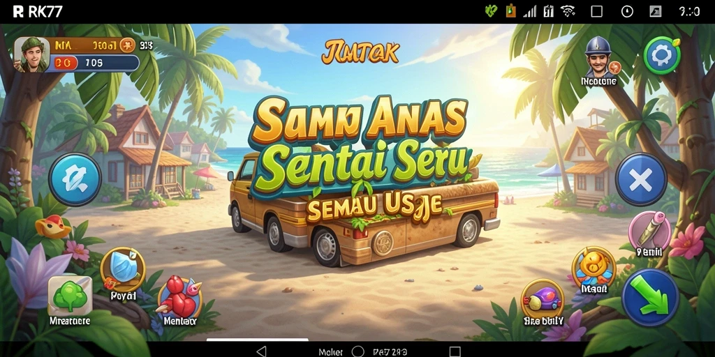 Screenshot RK77 menampilkan gameplay seru dengan desain menarik.
