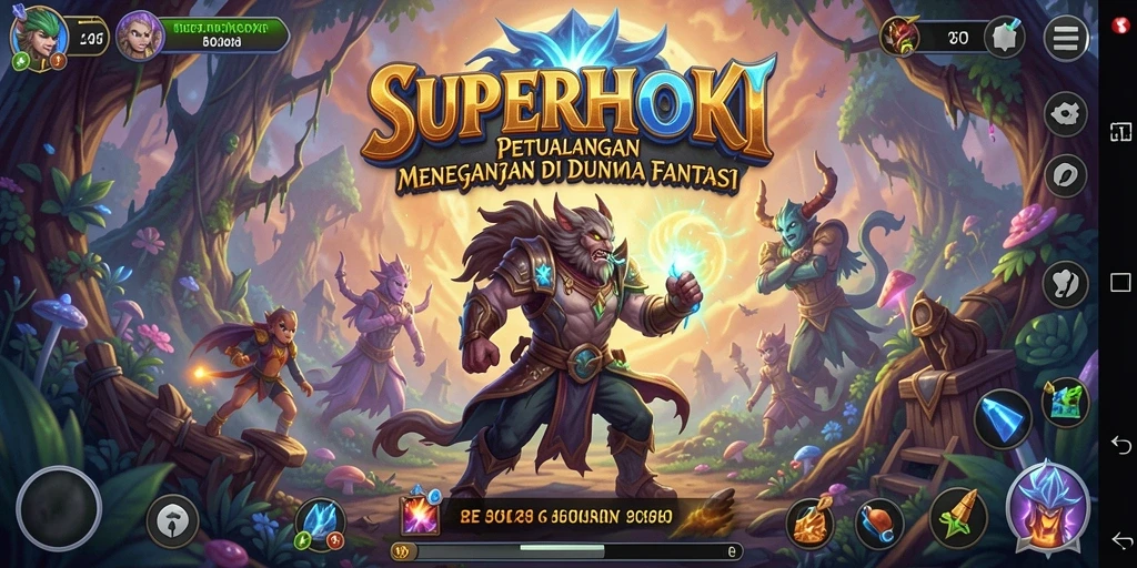 Tampilan gameplay SUPERHOKI yang seru dan penuh tantangan.